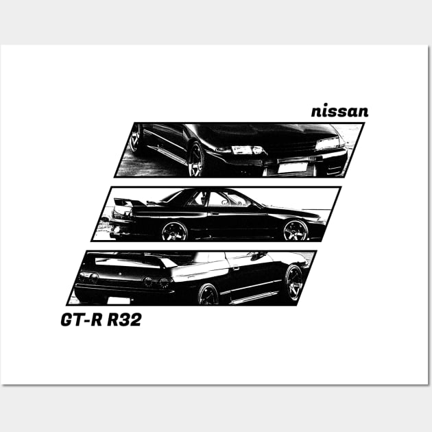 NISSAN SKYLINE GT-R R32 Black 'N White Archive 2 Wall Art by Cero